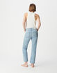 Vaqueros cropped azules de mujer con botones visibles powerstretch-3