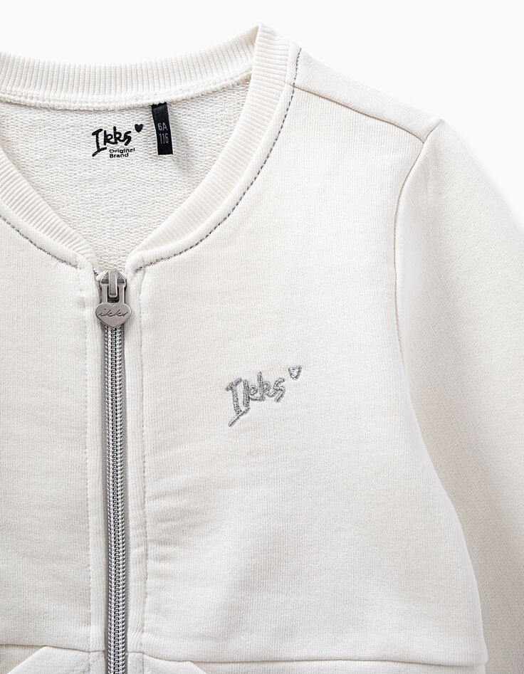 Gebroken wit vest met rits Essentiel meisjes-4