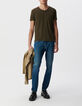 Dark Khaki Herren-T-Shirt Essentiel mit V-Ausschnitt-3