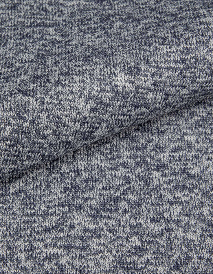 Pull manches longues marine tricot moulin&eacute; Homme-7