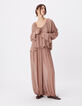 Blusa blush fluida de mujer con gran volante-6