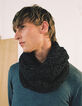 Men’s navy ribbed marl snood-4