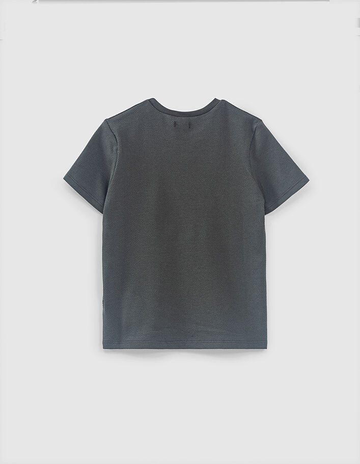 Moosgrünes Jungen-T-Shirt mit geblümter Tasche - IKKS