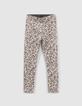 Leggings reversibles estampado flores gris ni&ntilde;a-1
