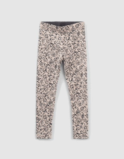 Leggings reversibles estampado flores gris ni&ntilde;a - IKKS