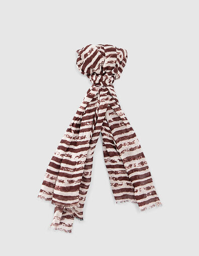Herrenschal mit Streifenmuster in Terracotta  - IKKS