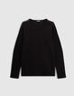 Men&rsquo;s black decorative jacquard T-shirt-1