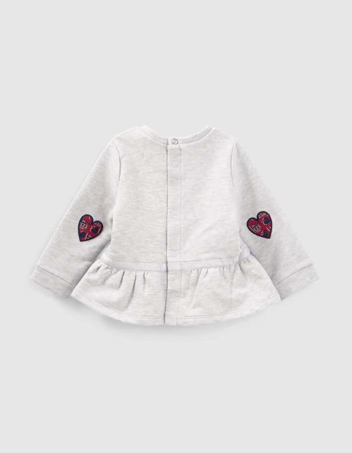Grijze sweater peplum hartjes-elleboogpatches babymeisjes-4
