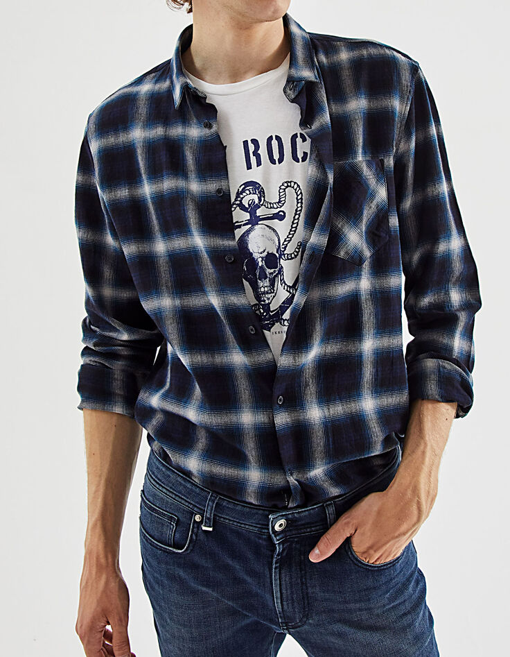 Chemise REGULAR duck blue à carreaux Homme-1 Chemise REGULAR duck blue à carreaux Homme-1