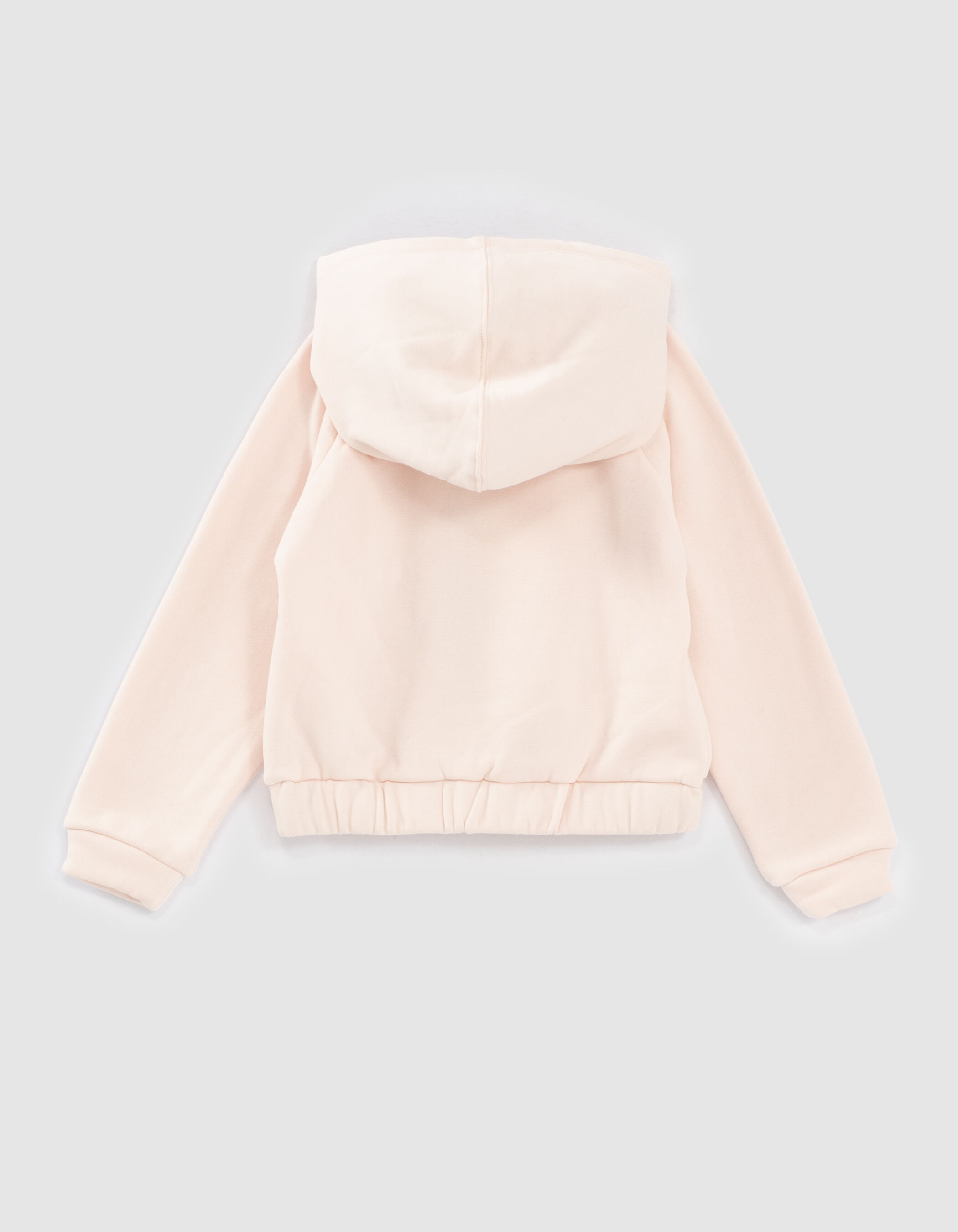 Girls pale pink hoodie with rivets and embroidered slogan IKKS