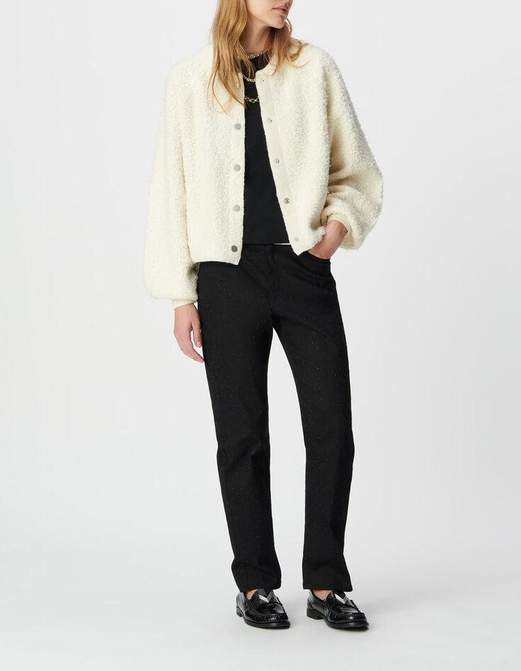 C&aacute;rdigan blanco punto rizo mujer-1