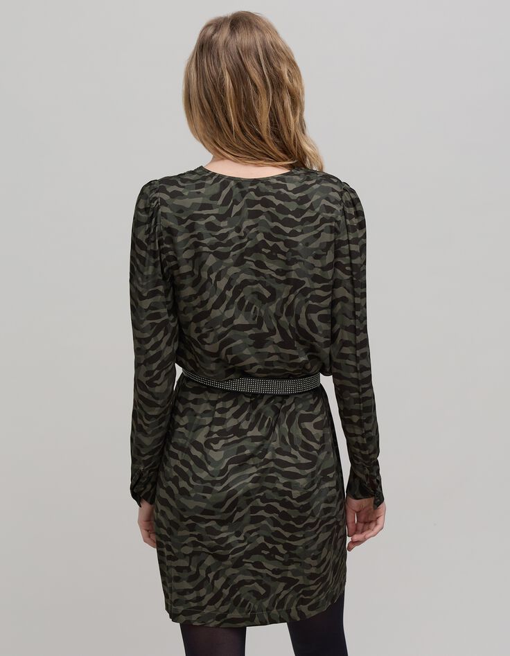Robe kaki imprim&eacute; camouflage Femme-3