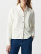 Women&rsquo;s ecru knit shirt-style cardigan-2