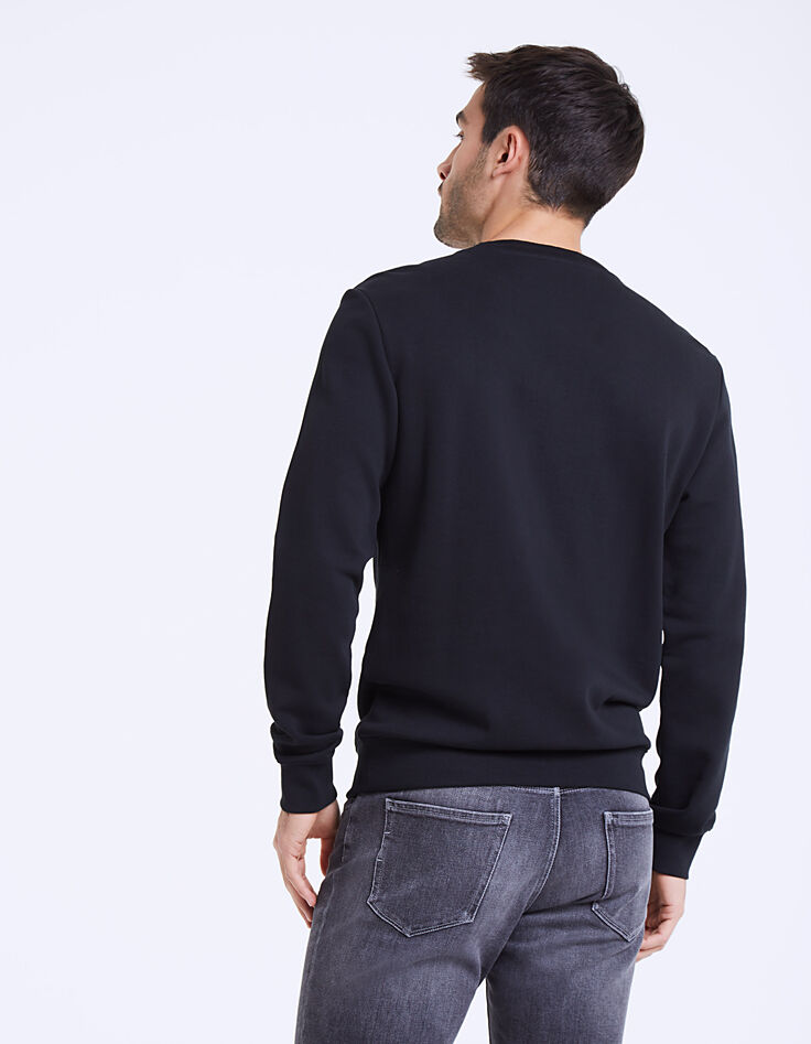 Sweat molleton noir brodé palmiers Homme-3 Sweat molleton noir brodé palmiers Homme-3