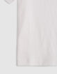 Camiseta blanca algodón bolsillo tejido Liberty niño-4