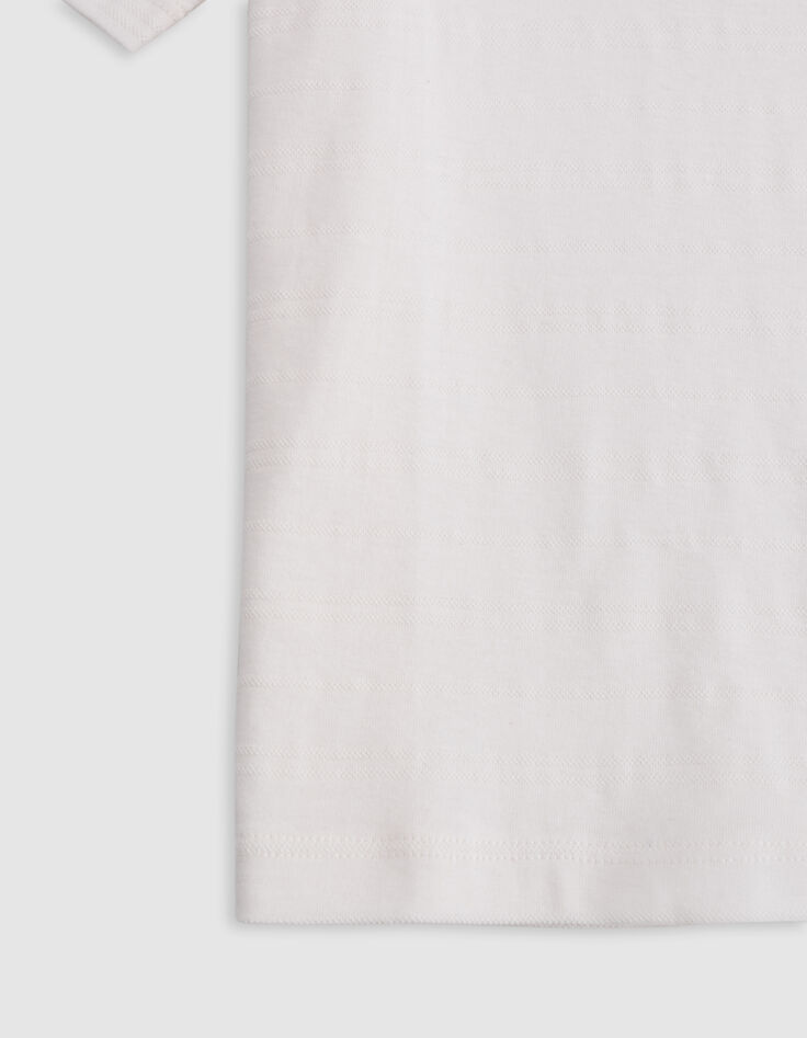 Camiseta blanca algodón bolsillo tejido Liberty niño-4