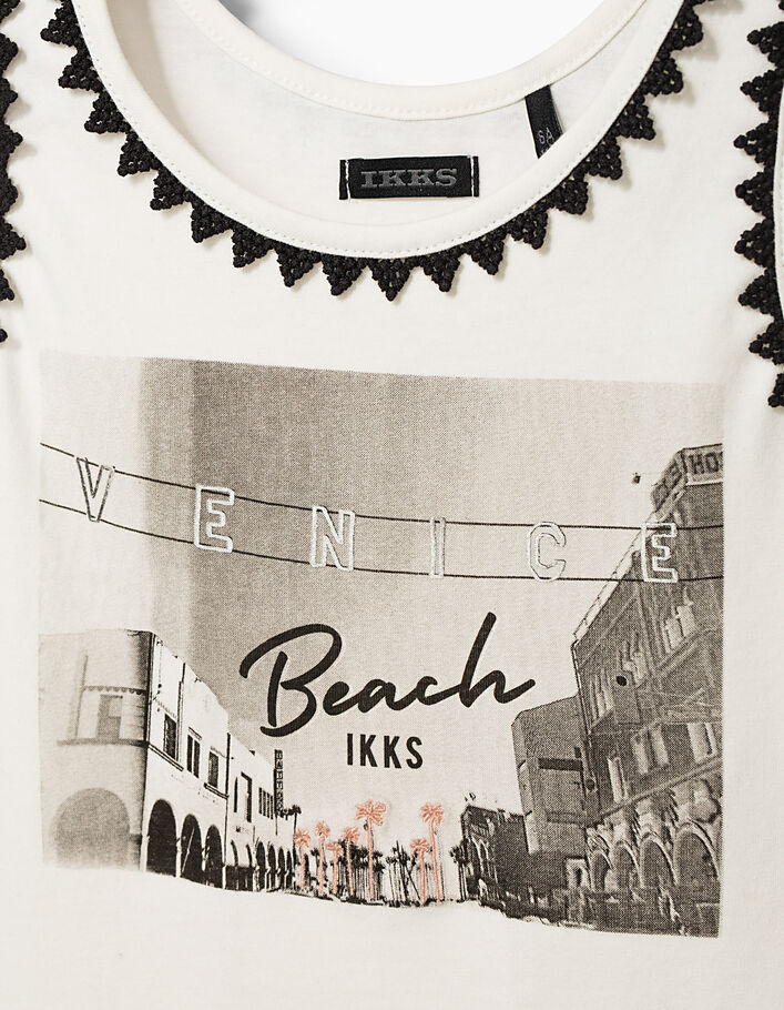 Girls’ off-white Venice Beach vest top - IKKS