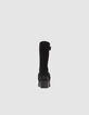 Boots noirs cuir velours esprit motard Femme-3