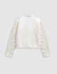 Cardigan écru tricot ajouré fille-3