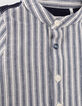 Baby boys’ navy mixed-fabric striped shirt-3