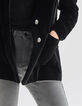 Veste en velours noir recyclé doublure léopard Femme-4