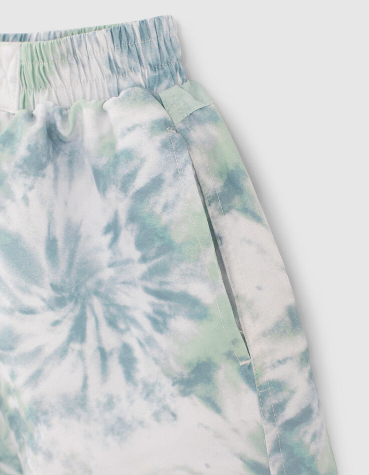 Mintgr&uuml;ne Jungenbadeshorts mit Tie-Dye-Effekt-4