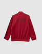 Cardigan zippé rouge rayures marine garçon-2