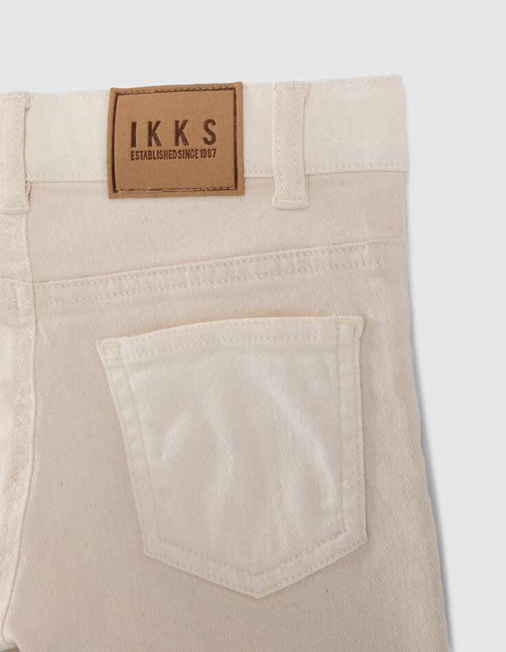 Boys’ beige slim jeans with mixed print and embroidery-8