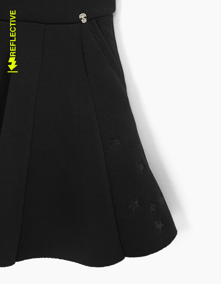 Schwarzes M&auml;dchenkleid mit abnehmbaren Handschuhen Halloween-5