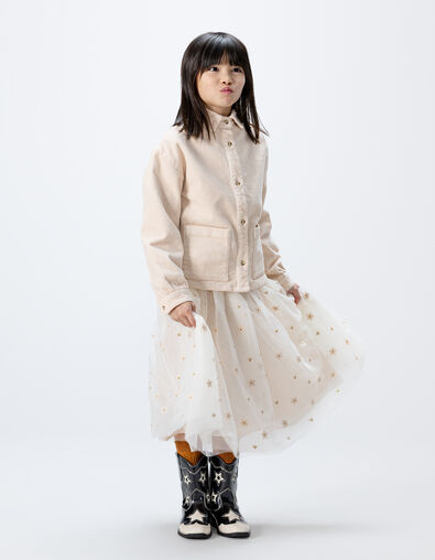 Sobrecamisa crudo pana niña - IKKS