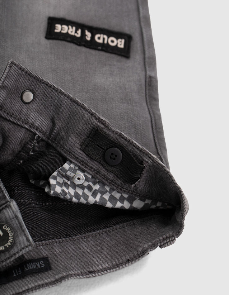 Jean skinny gris avec patchs gar&ccedil;on-6