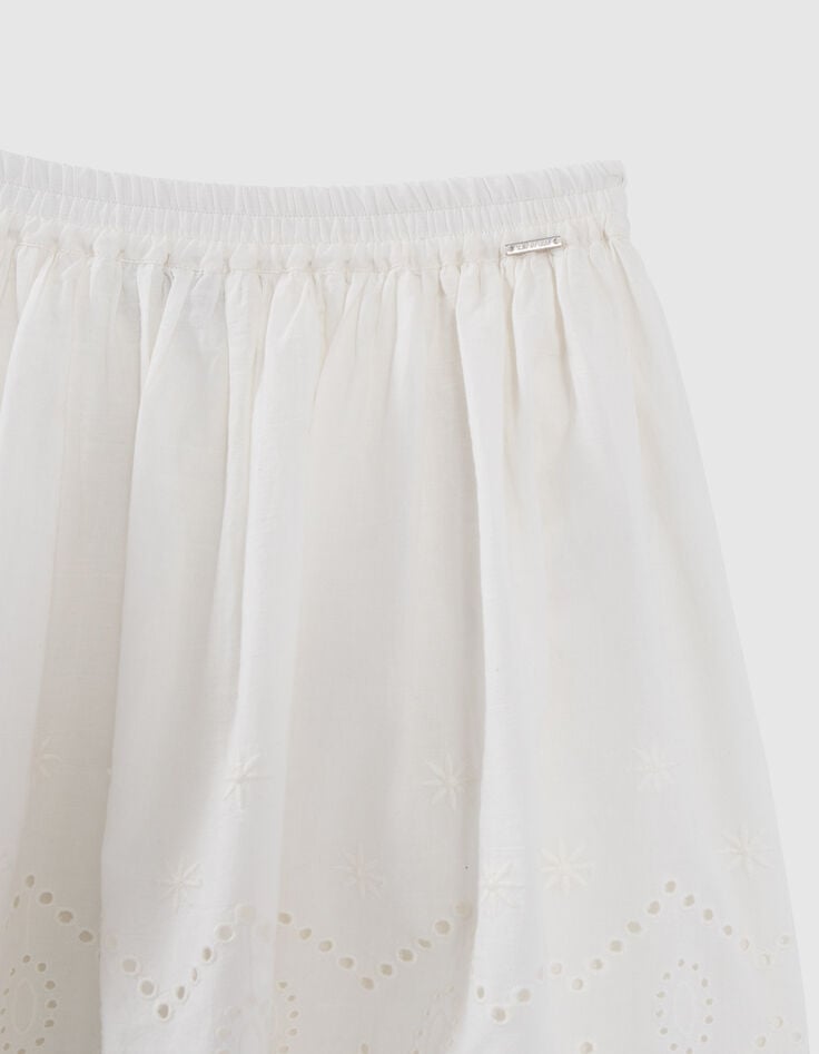 Gebroken witte rok broderie anglaise meisjes-2