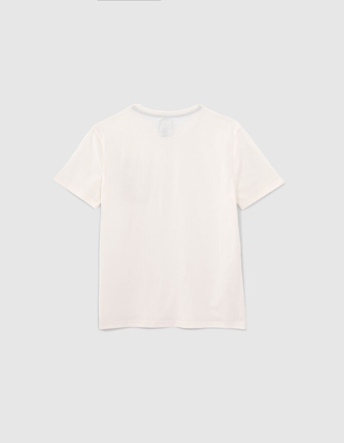 Boys’ ecru organic cotton T-shirt, palm tree print pocket - IKKS