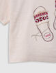 Crème T-shirt borduursel sandalen meisjes-5