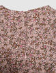 Rosa Mädchenkleid Herbstblumenprint-5