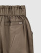 Pantalon paper bag kaki fluide 7/8ème fille-5