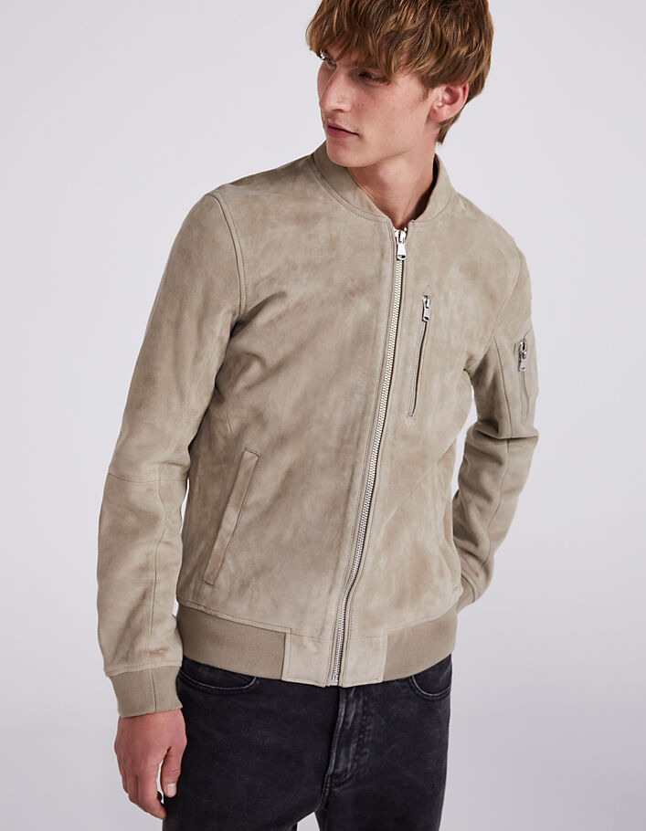 Remontarse antena Subtropical Cazadora visón estilo bomber de ante Hombre