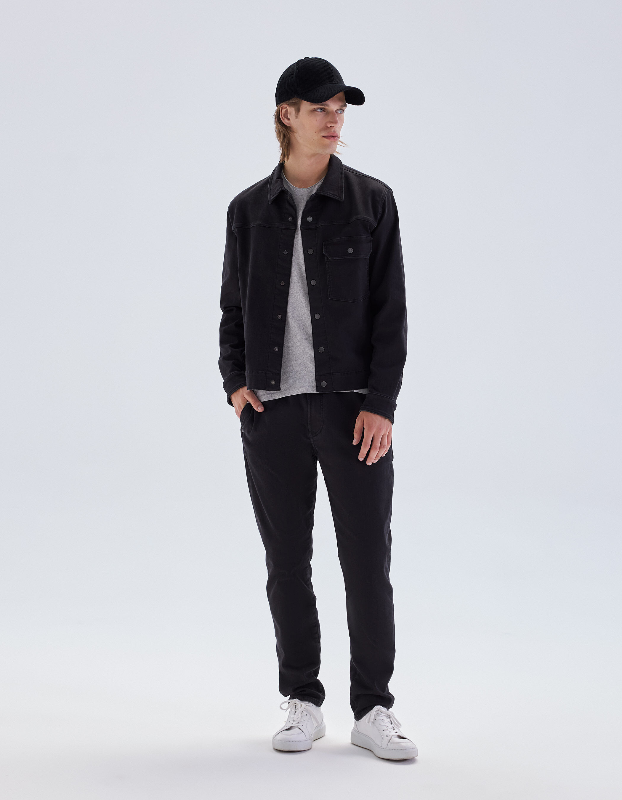 Mens black denim overshirt discount