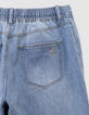 Girls’ blue wide-leg jeans with elasticated waist-5
