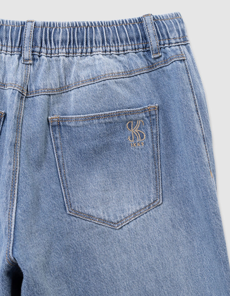 Girls’ blue wide-leg jeans with elasticated waist-5 Girls’ blue wide-leg jeans with elasticated waist-5