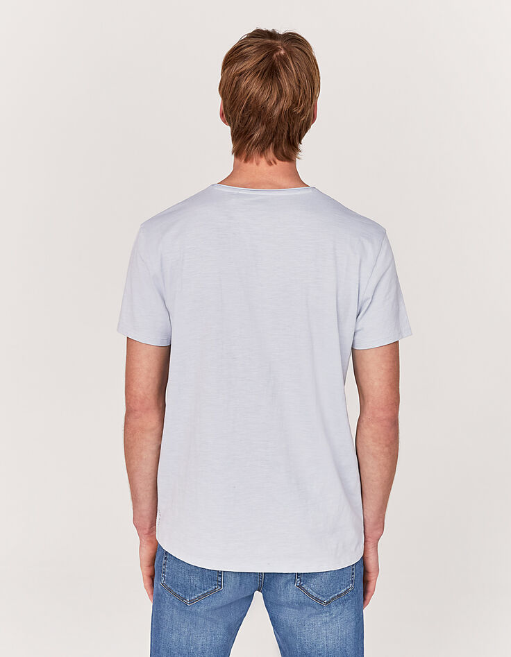 Men’s Essential azure V-neck T-shirt-2