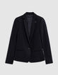 Schwarzer Damenblazer tailliert Milano-Strick-6