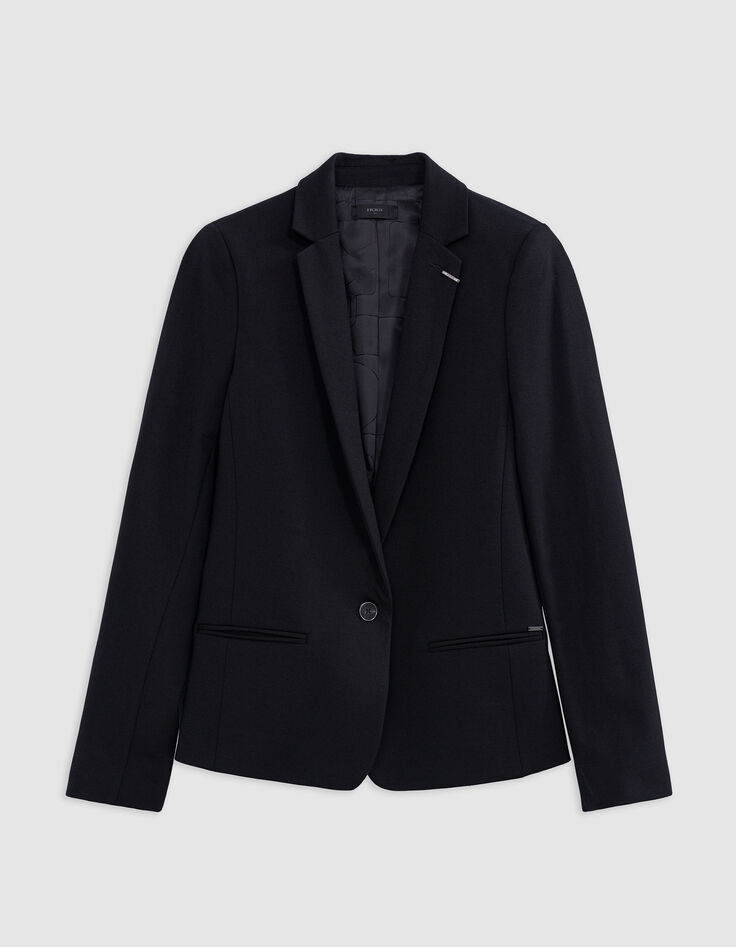 Schwarzer Damenblazer tailliert Milano-Strick-6