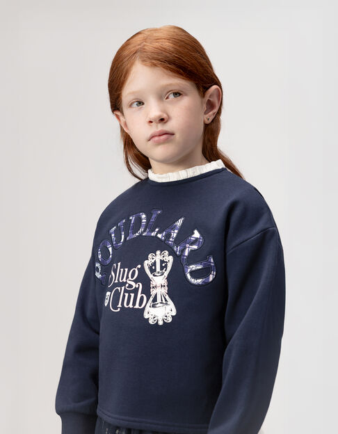 Sudadera azul marino mensaje cuello Harry Potter niña - IKKS