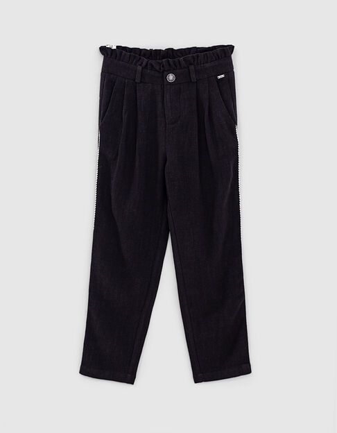Girls’ black flowing belted trousers