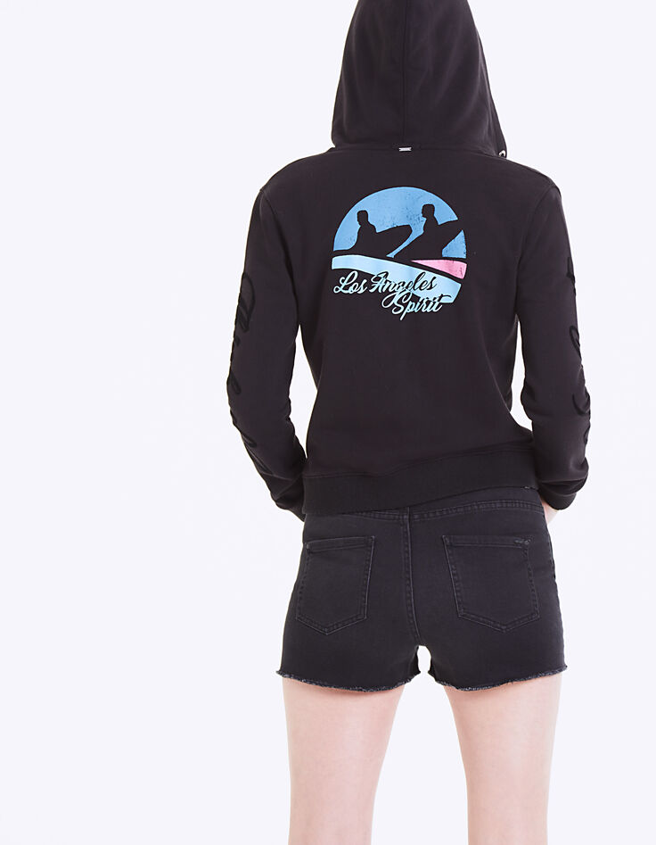 Sudadera con capucha negra visual Los Ángeles mujer-3 Sudadera con capucha negra visual Los Ángeles mujer-3