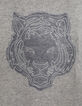 Sweat gris bi matière avec tête de tigre brodé garçon -5