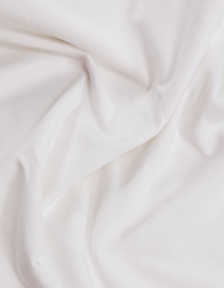 Tee-shirt blanc cassé à message flou Femme-5