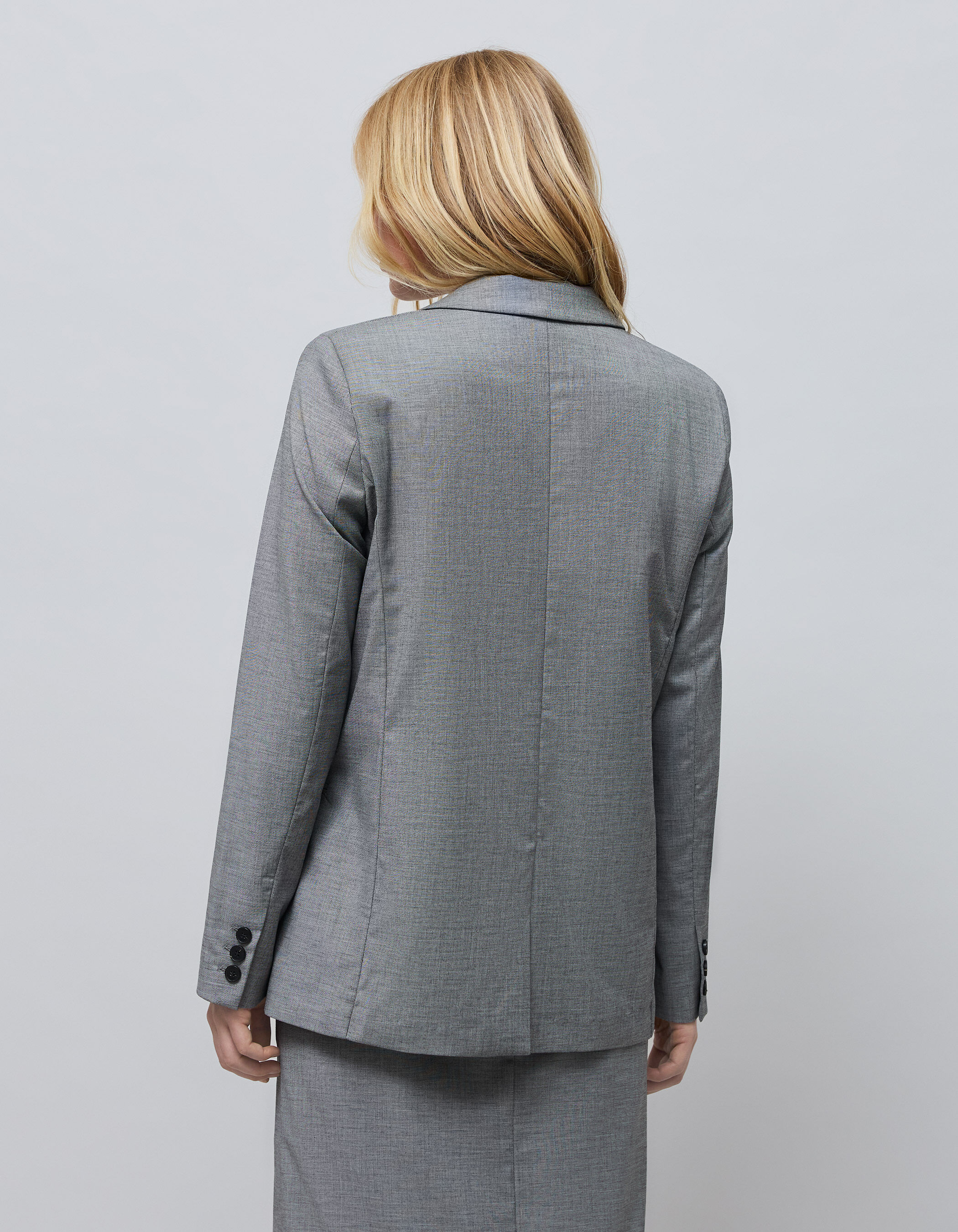 Women's oversized grey faux-uni suit jacket