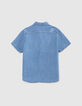 Blaues Jungenjeanshemd mit Print-2